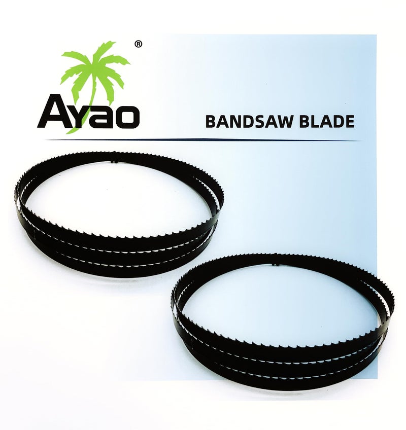 AYAO مجموعة AYAO من 2 شفرات منشار شريطي 62 بوصة × 3/8 بوصة × 10TPI لتناسب Powertec BS900، Wen 3939T، Ryobi RBS904، Harbor Freight، Craftsman 9" مناشير شريطية - Image 1